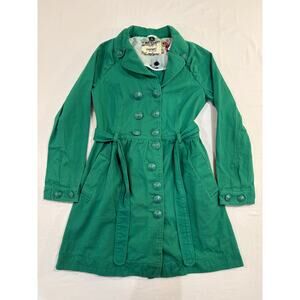 Desigual Women's Green Double-Breasted Trench Coat